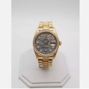 Mens Rolex President Day Date 18kt Diamond Meterorite Dial Watch